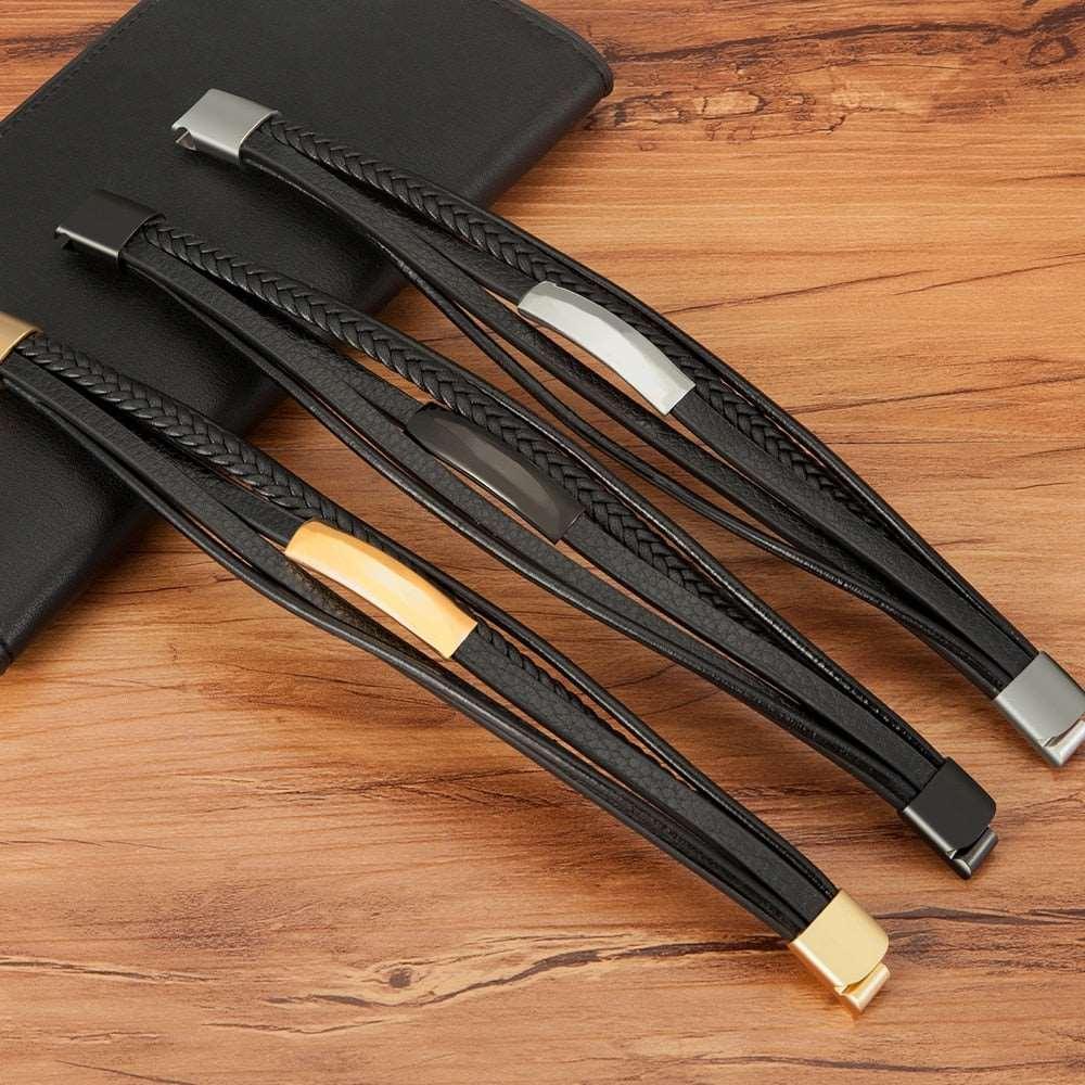 Pulseira Masculina de Couro Leather Classic - Altino