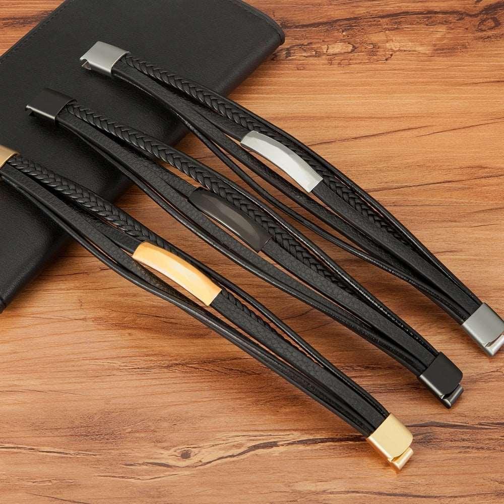 Pulseira Masculina de Couro Leather Classic - Altino