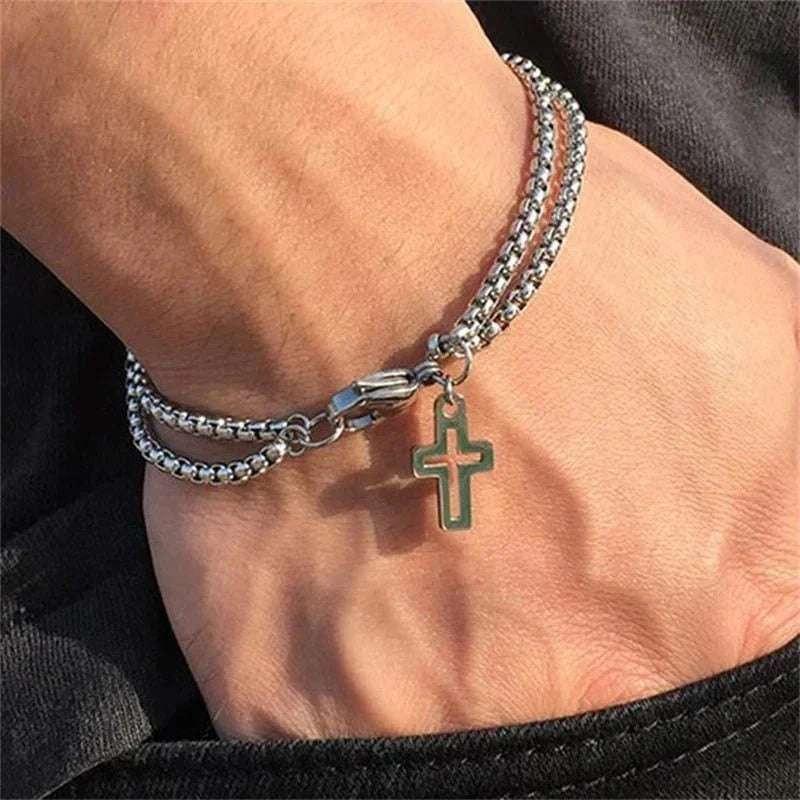 Pulseira Masculina de Aço Inoxidável com Pingente - Altino