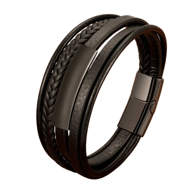 Pulseira Masculina de Couro Leather Classic - Altino