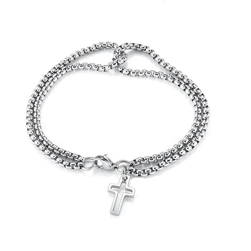 Pulseira Masculina de Aço Inoxidável com Pingente - Altino