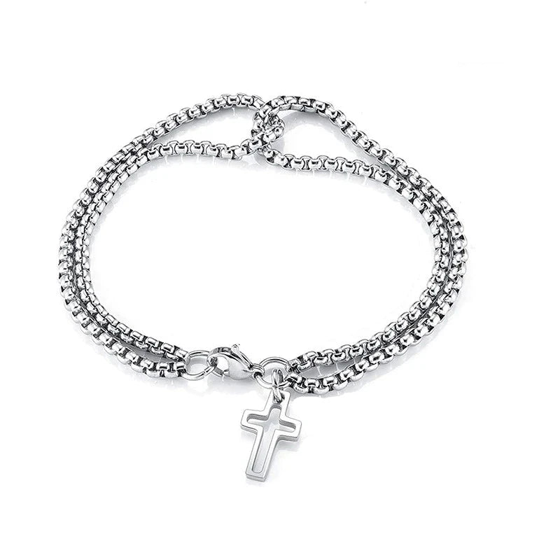 Pulseira Masculina de Aço Inoxidável com Pingente - Altino