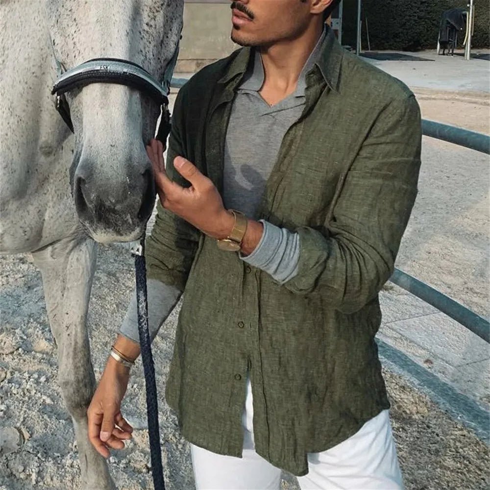 Camisa Masculina Casual de Linho e Algodão – Estilo, Conforto e Elegância - Altino