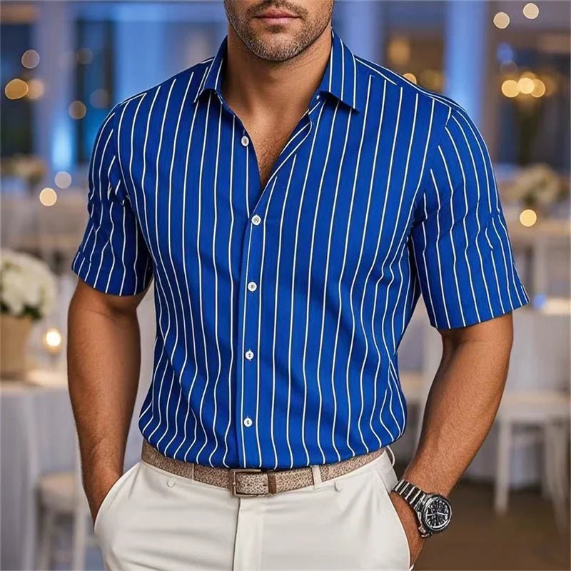 Camisa Masculina Manga curta Listrada Casual Confortável - Altino