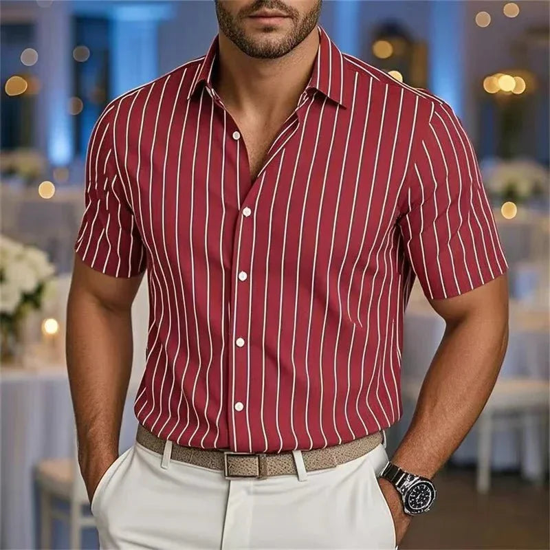 Camisa Masculina Manga curta Listrada Casual Confortável - Altino