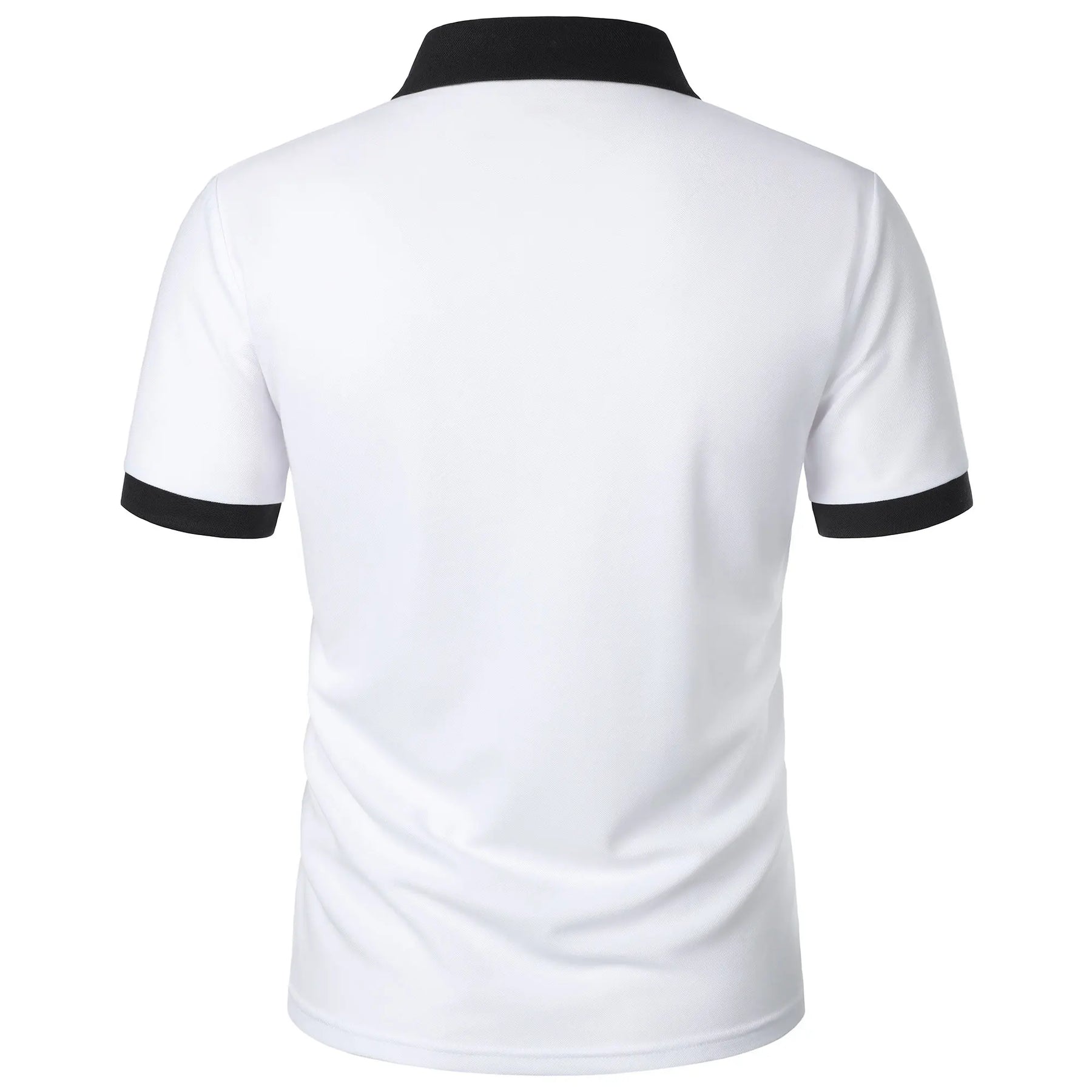 Camisa Polo Masculina Poliéster cor sólida com zíper