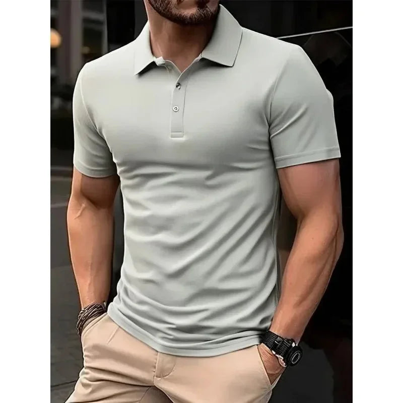 Camisa Polo Masculina cor única lisa - Altino