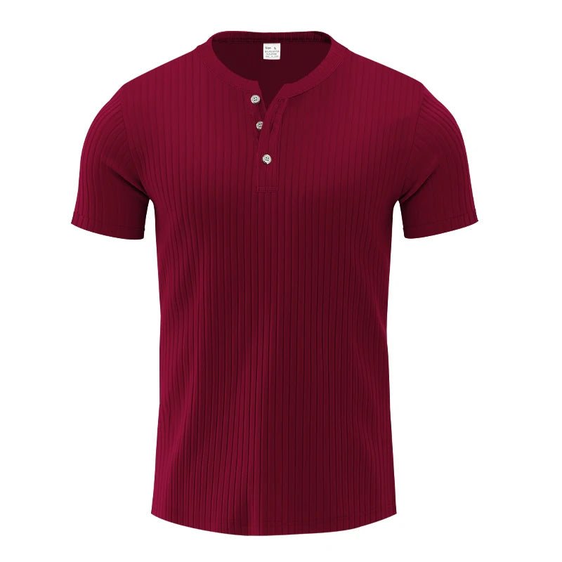Camiseta Masculina Listrada com Gola Henley - Conforto e Estilo - Altino
