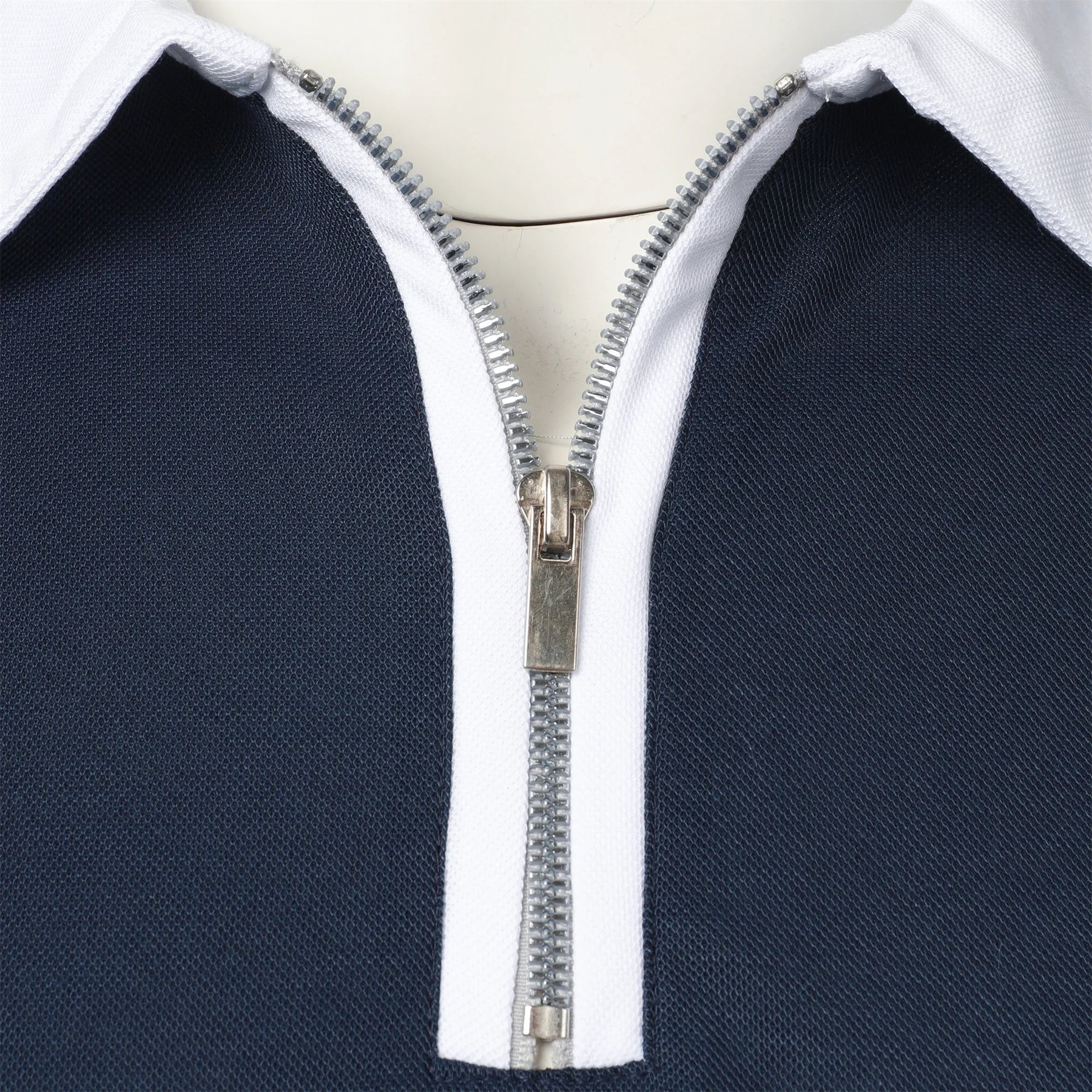 Camisa Polo Masculina Poliéster cor sólida com zíper