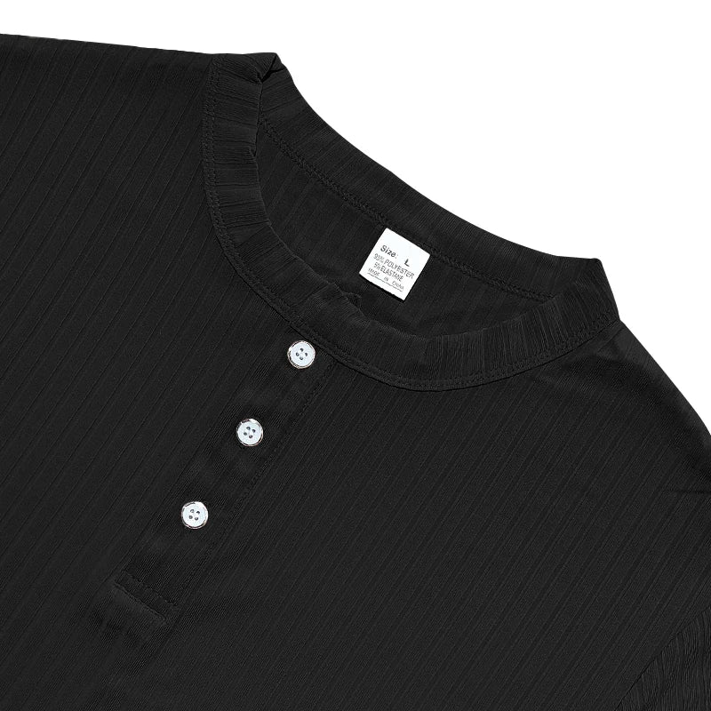 Camiseta Masculina Listrada com Gola Henley - Conforto e Estilo - Altino