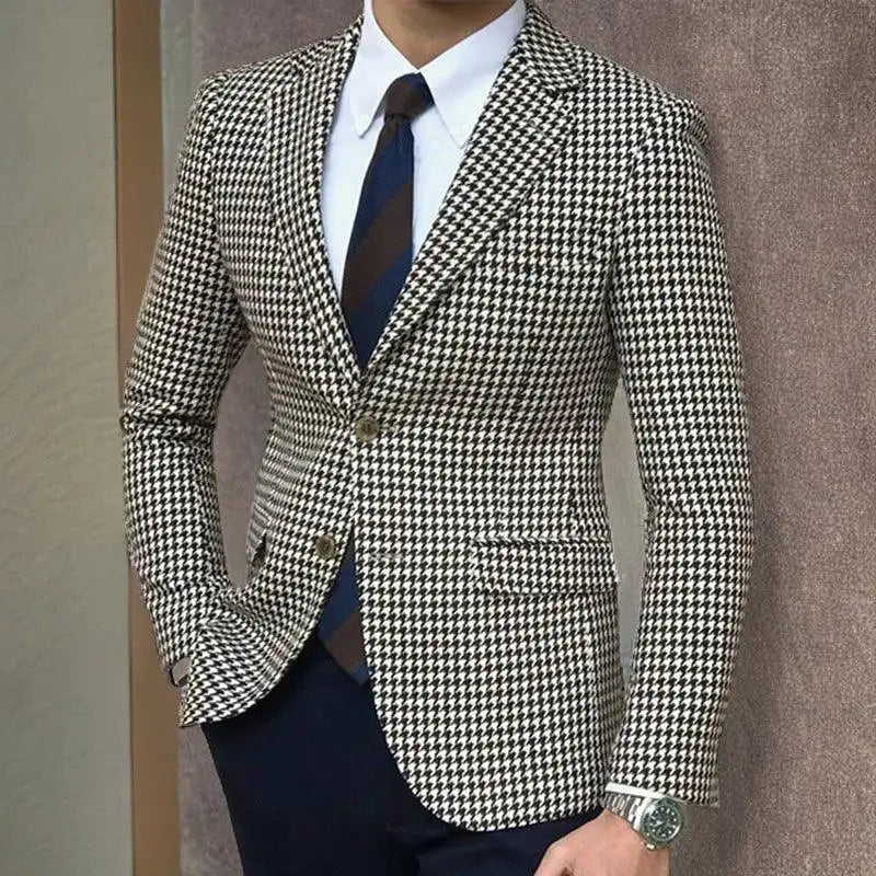 Blazer Xadrez Houndstooth Slim Fit Masculino - Altino