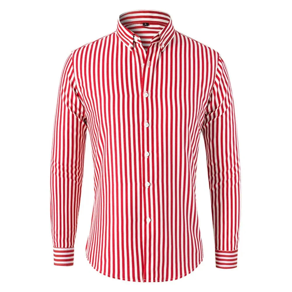 Camisa Social Masculina Listrada Manga Longa - Altino
