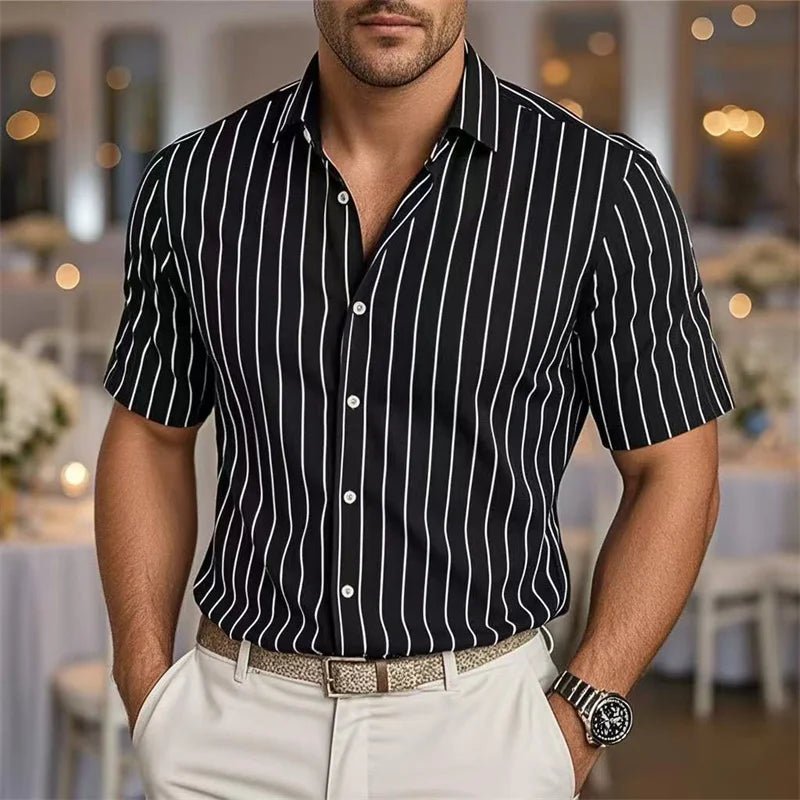 Camisa Masculina Manga curta Listrada Casual Confortável - Altino