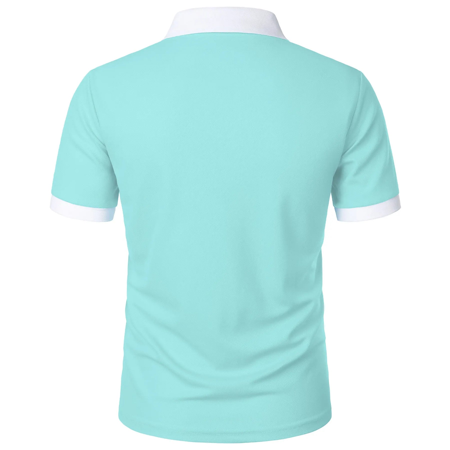 Camisa Polo Masculina Poliéster cor sólida com zíper