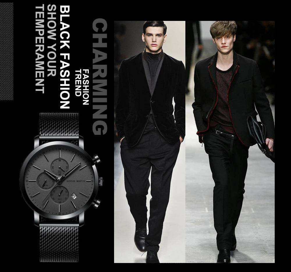 Relógio Masculino Esportivo Hannah Martin Aço Inoxidável - Altino