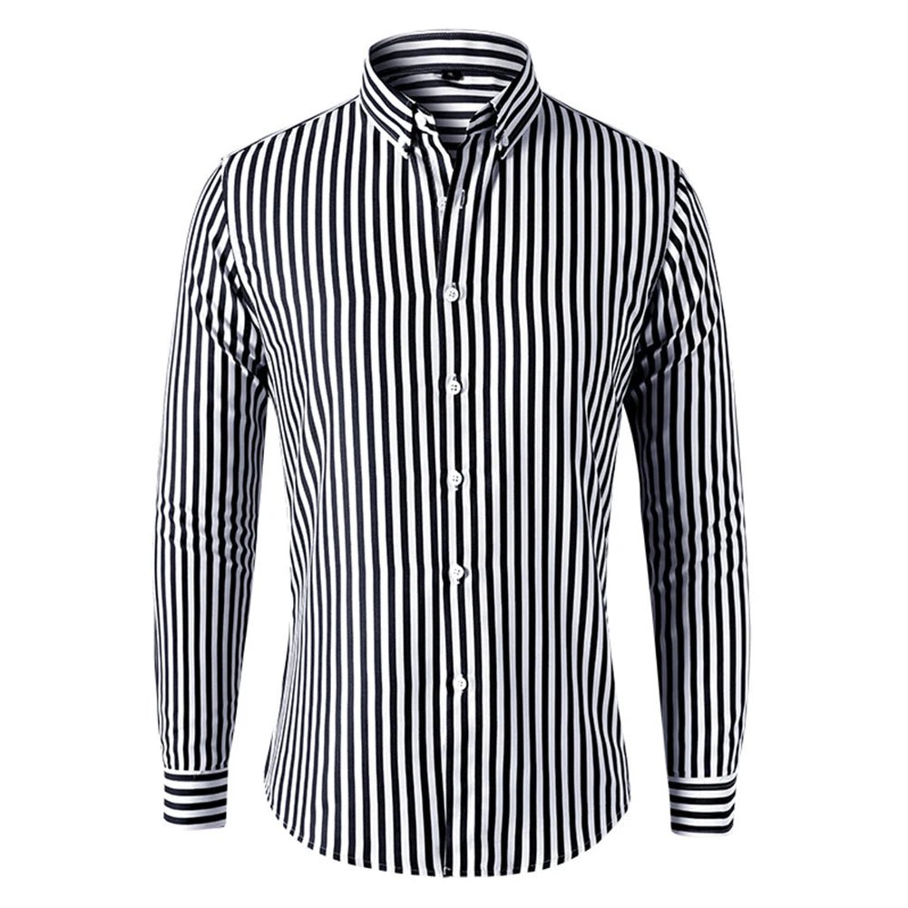 Camisa Social Masculina Listrada Manga Longa - Altino