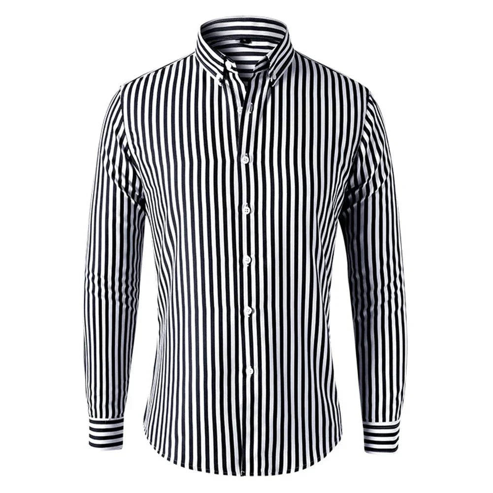 Camisa Social Masculina Listrada Manga Longa - Altino