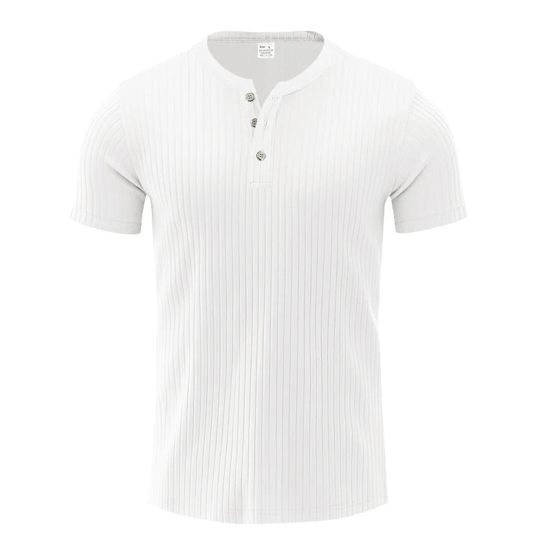 Camiseta Masculina Listrada com Gola Henley - Conforto e Estilo - Altino