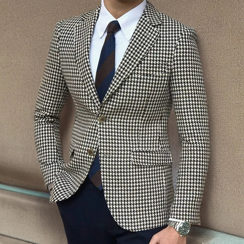 Blazer Xadrez Houndstooth Slim Fit Masculino - Altino