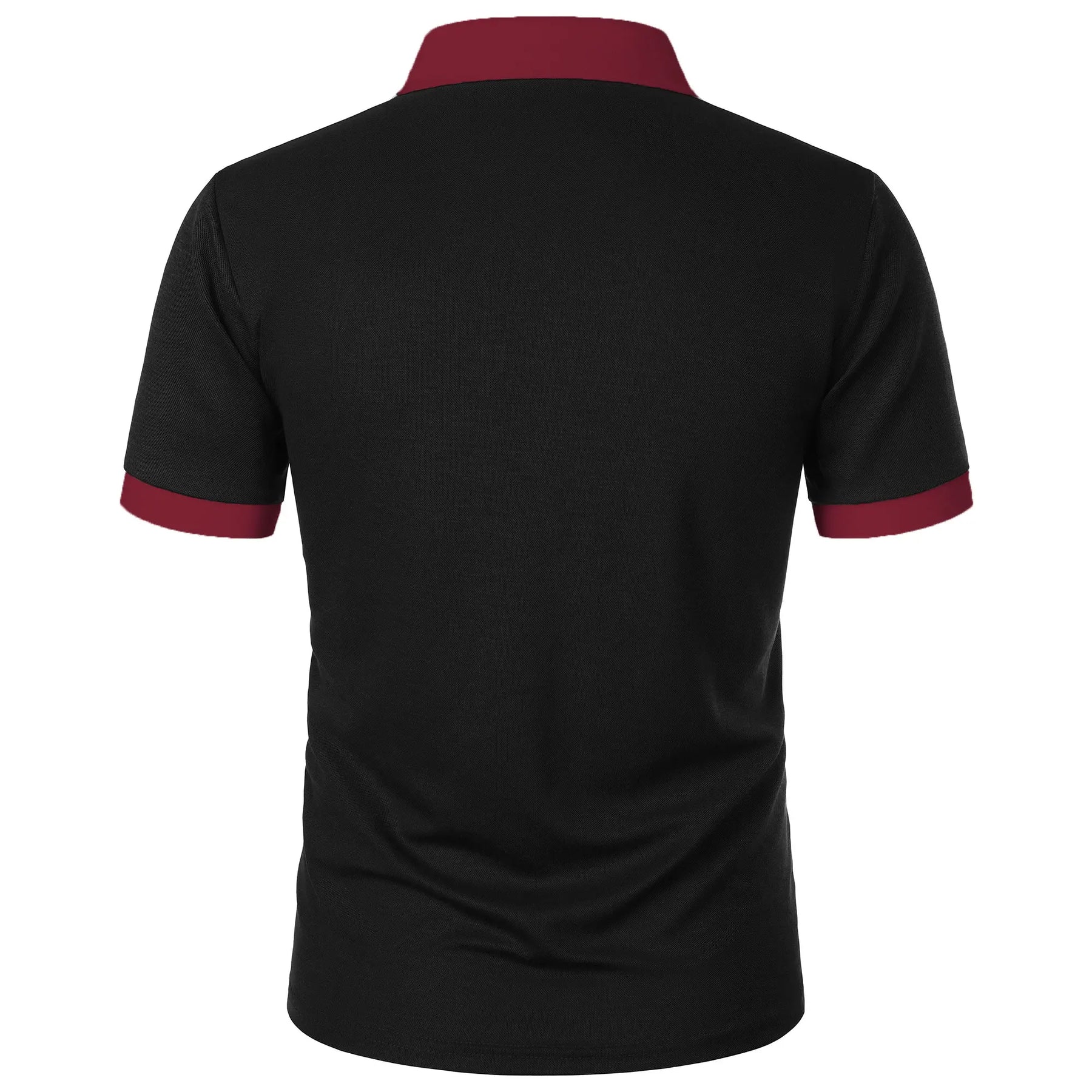 Camisa Polo Masculina Poliéster cor sólida com zíper