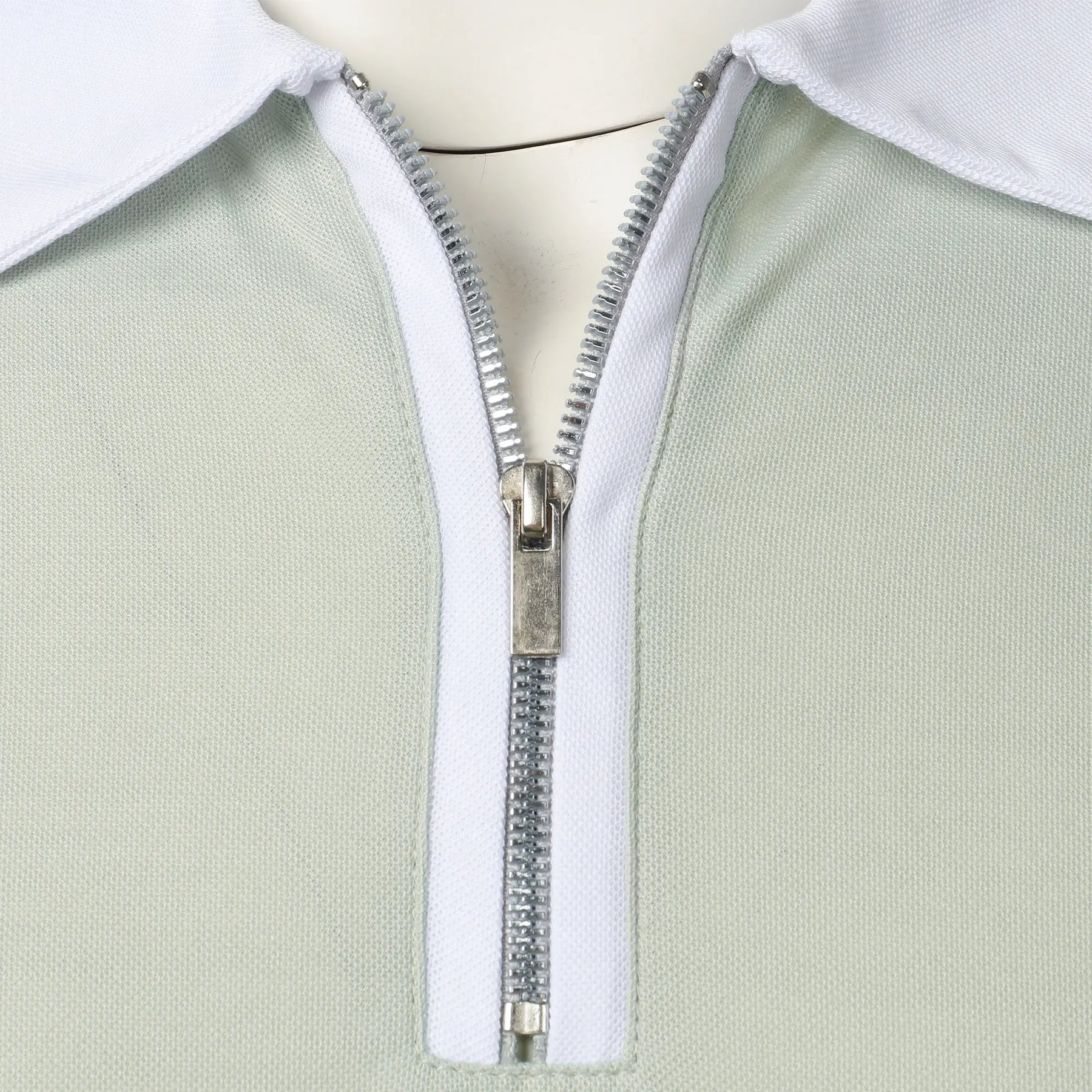 Camisa Polo Masculina Poliéster cor sólida com zíper
