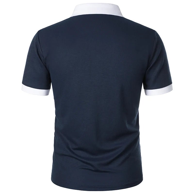 Camisa Polo Masculina Poliéster cor sólida com zíper - Altino