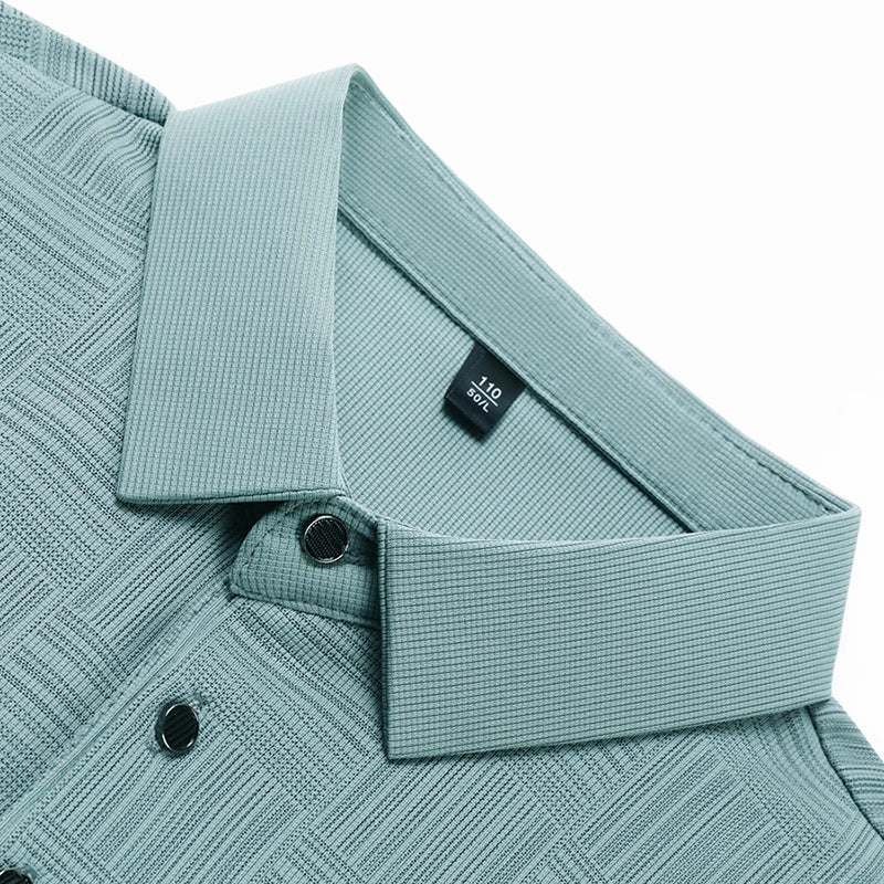 Camisa polo casual de manga curta masculina, camisa de algodão estampada, top confortável e respirável, nova moda, 2024