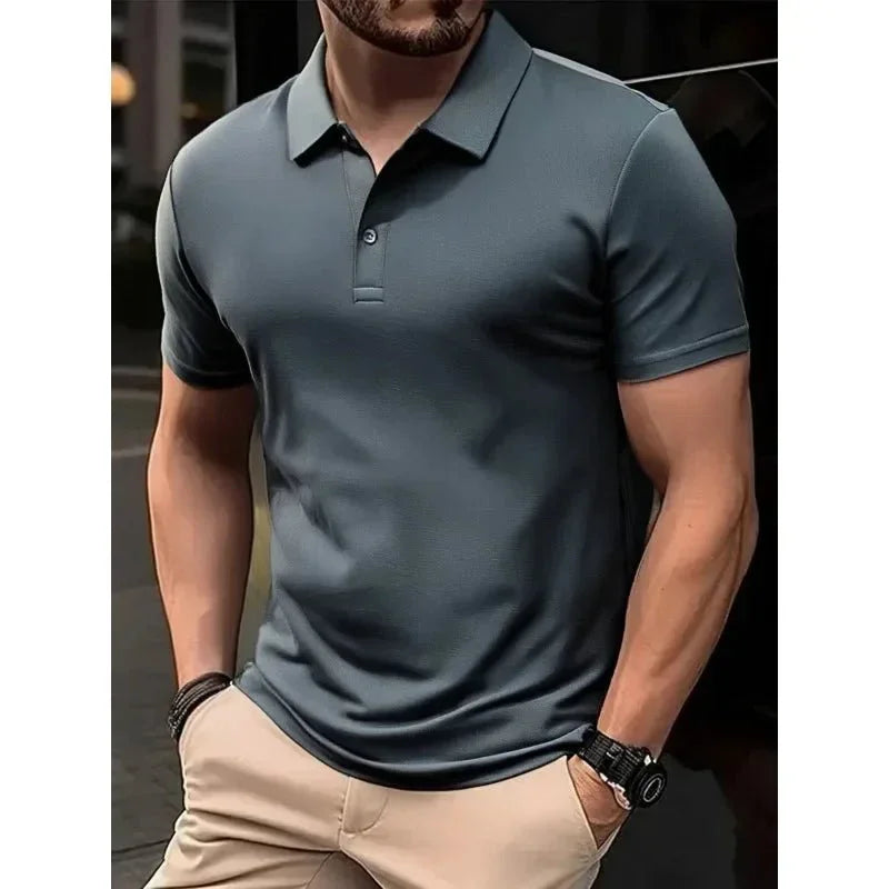 Camisa Polo Masculina cor única lisa - Altino