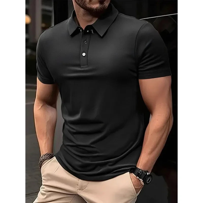 Camisa Polo Masculina cor única lisa
