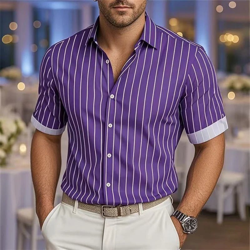 Camisa Masculina Manga curta Listrada Casual Confortável - Altino