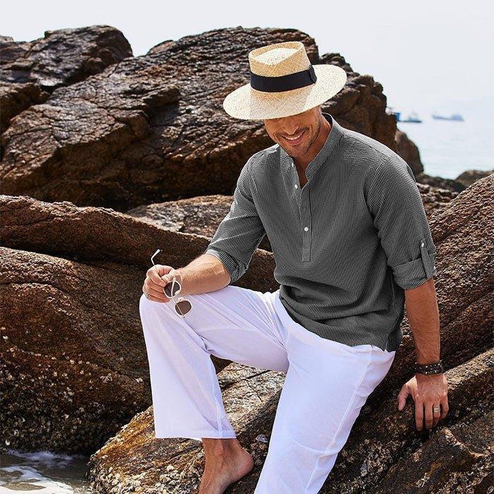 Camisa de Linho Masculino - Beach Wear - Altino