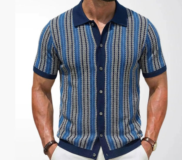 Camisa de punto de manga corta para hombre