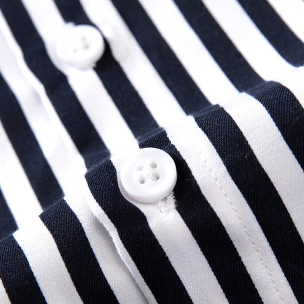 Camisa Social Masculina Listrada Manga Longa - Altino