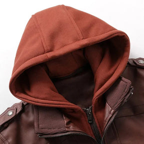 Jaqueta Masculina com Capuz em Couro Sintético - Altino