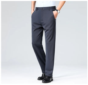 Verão outono calças finas dos homens vestido formal terno calças de trabalho qualidade negócios calças casuais preto vinho vermelho calças compridas