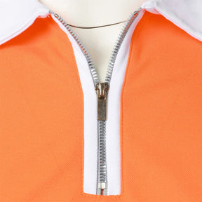 Camisa Polo Masculina Poliéster cor sólida com zíper