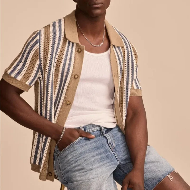 Camisa de Tricô Masculina Verão