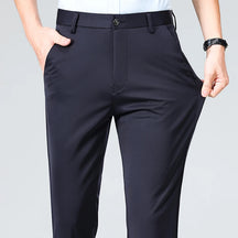 Verão outono calças finas dos homens vestido formal terno calças de trabalho qualidade negócios calças casuais preto vinho vermelho calças compridas