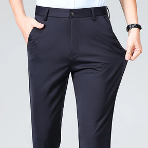 Verão outono calças finas dos homens vestido formal terno calças de trabalho qualidade negócios calças casuais preto vinho vermelho calças compridas