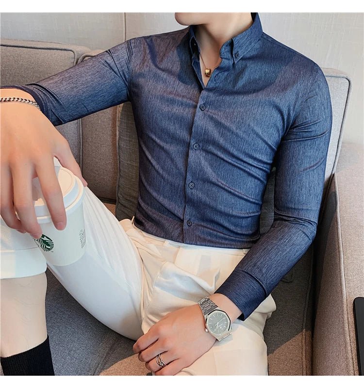 Camisa Masculina Ajuste Fino Outono 2025 - Altino