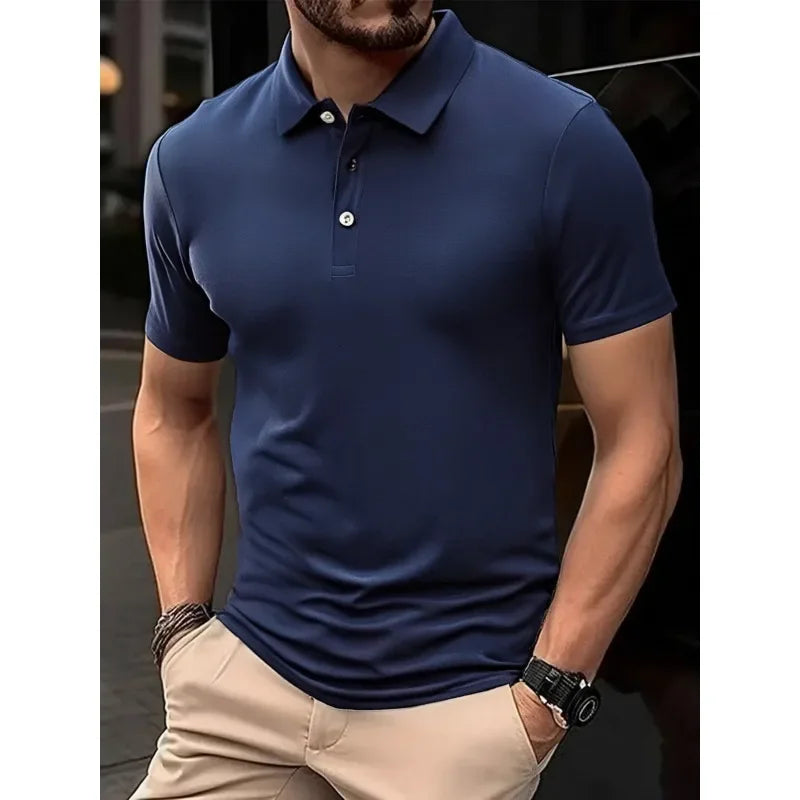 Camisa Polo Masculina cor única lisa