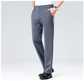 Verão outono calças finas dos homens vestido formal terno calças de trabalho qualidade negócios calças casuais preto vinho vermelho calças compridas