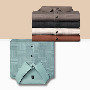Camisa polo casual de manga curta masculina, camisa de algodão estampada, top confortável e respirável, nova moda, 2024