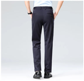 Verão outono calças finas dos homens vestido formal terno calças de trabalho qualidade negócios calças casuais preto vinho vermelho calças compridas