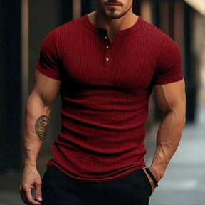 Camiseta Masculina Listrada com Gola Henley - Conforto e Estilo - Altino