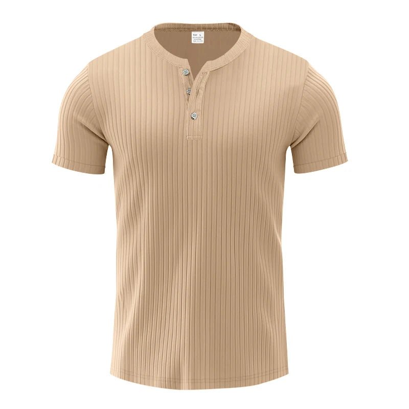 Camiseta Masculina Listrada com Gola Henley - Conforto e Estilo - Altino