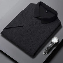 Camisa polo casual de manga curta masculina, camisa de algodão estampada, top confortável e respirável, nova moda, 2024