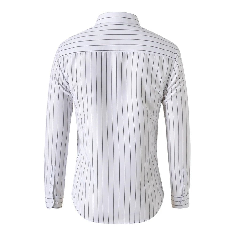 Camisa Social Masculina Listrada Manga Longa - Altino