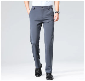 Verão outono calças finas dos homens vestido formal terno calças de trabalho qualidade negócios calças casuais preto vinho vermelho calças compridas