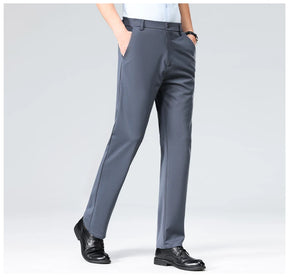 Verão outono calças finas dos homens vestido formal terno calças de trabalho qualidade negócios calças casuais preto vinho vermelho calças compridas